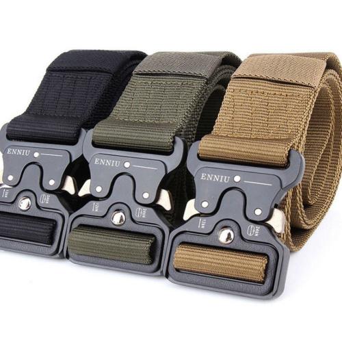 OUTDOOR HEAVY DUTY RIGGER MILITARY TACTICAL BELT WITH QUICK-RELEASE METAL BUCKLE