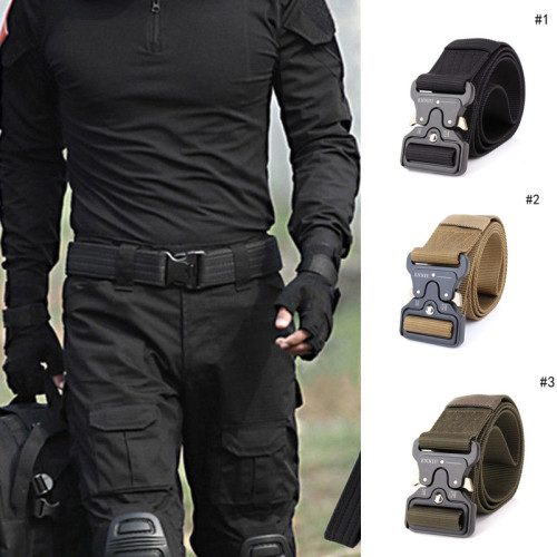 OUTDOOR HEAVY DUTY RIGGER MILITARY TACTICAL BELT WITH QUICK-RELEASE METAL BUCKLE