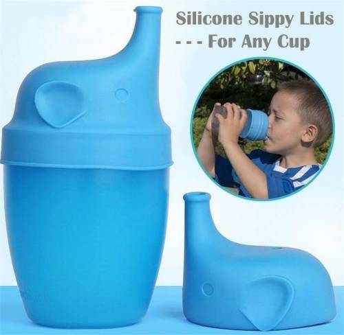 CUTE HEALTHY SILICONE KIDS BABY SIPPY LIDS – MAKE MOST CUPS A SIPPY CUP LEAK PROOF