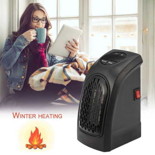 PORTABLE WALL-OUTLET HANDY FAN SPACE HEATER WARM AIR BLOWER ELECTRIC RADIATOR